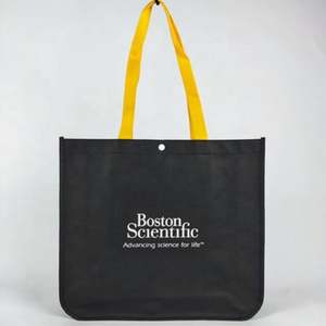Non Woven <b>Bag</b> Large Flat Large Black Non-Woven <b>Bag</b> With Yellow Handle Custom Low Moq Non Woven Tote <b>Bag</b> - Product Image 3