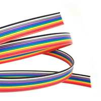 Cable plano multicolor de 1,27mm 10 16 64 Pin 20 26 Awg Arnés de cables flexible Cable de alambre arcoíris