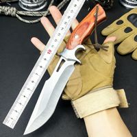Couteau pliant portable en acier inoxydable, haute dureté, lame droite, durable, multifonction, camping, chasse professionnelle