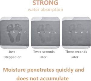 Alfombra de Baño Súper Absorbente de Secado Rápido con Base de Goma Antideslizante, Fácil de Limpiar, Alfombra de Cocina, Tapete para Puerta - Product Image 6