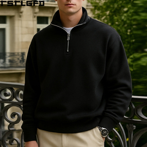 Custom Fleece Mock Neck Sweatshirt Men Heavyweight Quarter Zip <b>Jumper</b> Men'S Hoodies & Sweatshirts Clothing Manufacturers Bulk - Product Image 5