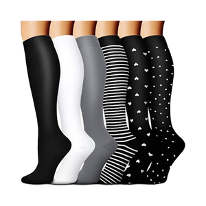 Unisex High Knee Compression <b>Running</b> & Cycling <b>Socks</b> Custom 20-30mhg Sports <b>Socks</b> with Printed Pattern for Men - Product Image 4