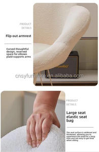 Silla de Manicura y Maquillaje de Estilo Popular para Salón de Belleza o Dormitorio de <span class=keywords><strong>Niñas</strong></span>, Respaldo de Sherpa Cómodo, Giratoria, Duradera y Moderna - Product Image 3