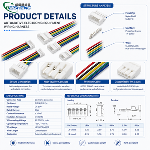 Kabel Konektor Elektronik Nylon JST GHR-05V-S 1.25mm 5Pin Male Female Locking Adapter, Rating IP20, 300V, Tembaga Berlapis Timah 1.0A - Product Image 3