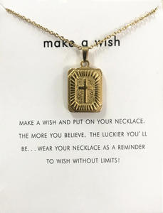 Collar <span class=keywords><strong>con</strong></span> Colgante <span class=keywords><strong>de</strong></span> Cruz Cuadrada para Hombre y Mujer, <span class=keywords><strong>con</strong></span> <span class=keywords><strong>Cadena</strong></span> <span class=keywords><strong>de</strong></span> Acero Inoxidable, Regalo para el Día del Padre - Product Image 1