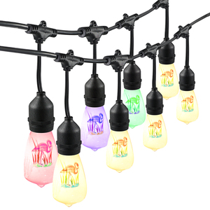 LED Filament S14 String Lights E26 Base / Weatherproof Linkable Festoon Cable / Backyard Garden Wedding <b>Decorative</b> <b>Lighting</b> - Product Image 2