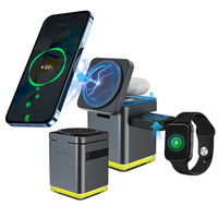 Custom Logo Draagbare 15W Snelle Magnetische Kubus 3-In-1 Draadloze Oplader Standaard Voor Iphone Multifunctionele Opvouwbare Draadloze 10W