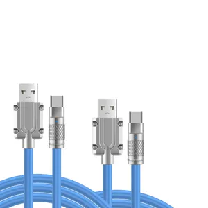 彩色1m微型usb电缆c型电缆usb充电120w电缆