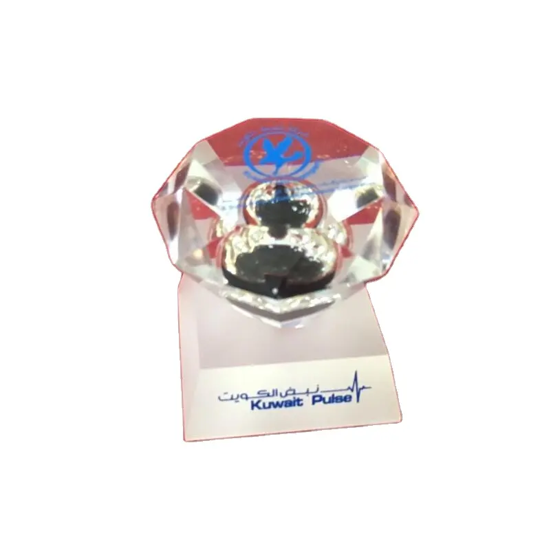 Acrylic Diamond Shape Oil Drop Trophy Clear Lucite Paper Weight Block with Gift Box
