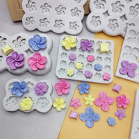 Divers moules en silicone résistants à la chaleur en forme de fleurs pour la pâtisserie, le fondant, le chocolat, les desserts, le savon, le plâtre et les créations artisanales
