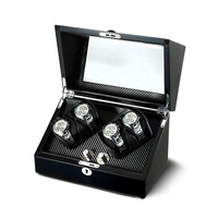 Boîtier remontoir automatique de luxe 1-2 montres en velours avec serrure, en cuir PU écologique et matériaux en bois, 8117