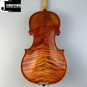 Instrumentos de cuerda de música Jingying 2024, venta al por mayor, violín de panel hecho a mano de madera maciza de abeto de arce flameado, violín lateral y trasero de arce - Product Image 4