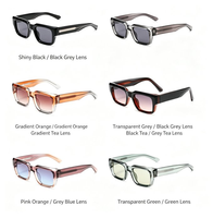 Lunettes de soleil rectangulaires en gros pour hommes et femmes, monture épaisse vintage, lunettes de soleil tendance unisexe, lunettes d'extérieur, logo personnalisé