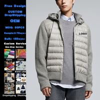 Giacca Puffer da Uomo Personalizzata Stile Old Money di Lusso, Cardigan con Collo Alto e Maniche in Maglia Trapuntata per Uomo