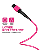 Kabel Patch Fiber OM4 MPO/MTP 12F Strand 40G/100G/200G UPC Tipe B Female LSZH 50/125μm Multimode untuk Transceiver QSFP+/QSFP28
