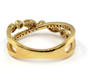 Wholesale Great Offer Top Quality Fine Jewelry 18k Solid Yellow Gold Natural Diamond Cross Trendy Half Way Wedding Ring for Lady - Product Image 3
