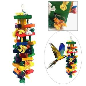 ZMaker nouveau bois coton perroquets aras morsure oiseau perroquet jouet en bois Multicolore oiseau perroquet jouet à mâcher - Product Image 6