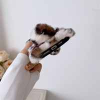 Étui de téléphone portable en tissu moelleux antichoc avec motif de lapin léopard mignon pour 17 Pro Max