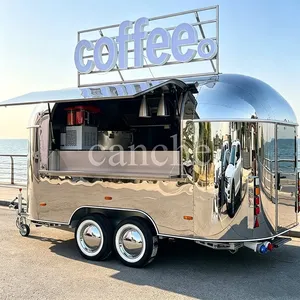Camión de Comida Móvil Eléctrico de Acero Inoxidable, Carrito de Comida para Hamburguesas, BBQ y Tacos, Remolque de Comida Móvil para Calle, Estándar Europeo - Product Image 1