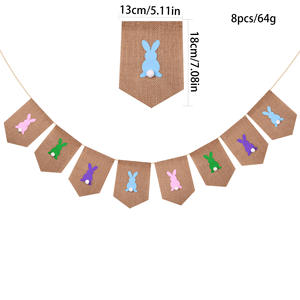 Bandera de Lino de Alta Calidad con Diseño de Conejo y Huevos de Pascua para Decoración de Paredes del Hogar, Decoración de Fiestas de Pascua, Artículos para Fiestas de Pascua - Product Image 4