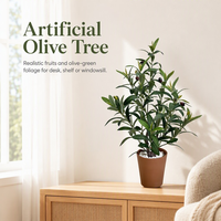 Olivier artificiel en soie de qualité supérieure, Olivier d'intérieur de 2,3 pieds, Plante d'olivier artificielle pour bureau, hôtel, salon, vente en gros