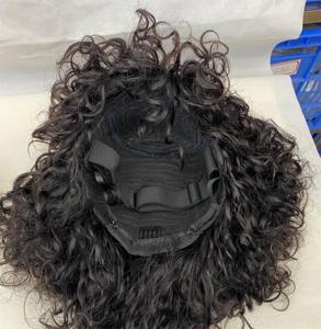 Jerry Curly Raw <span class=keywords><strong>Vietnam</strong></span> Hai 100% Pelucas de cabello humano atadas a mano 10 pulgadas Longitud corta Color transparente - Product Image 6