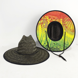 Chapeau de plage d'été de sauveteur noir de style polynésien de logo de broderie personnalisée pour femmes vente <span class=keywords><strong>en</strong></span> gros - Product Image 4