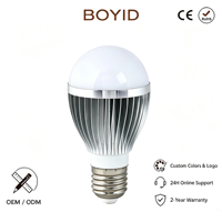 Ampoule LED E27 AC de haute qualité Boyid, 7W, 840lm, 2700K, blanc chaud doux, pour usage domestique, boîtier en aluminium