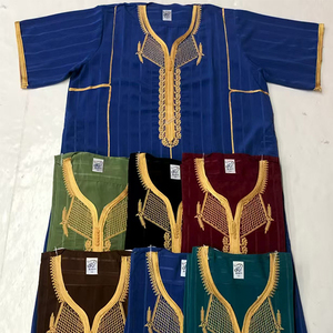 Ccy批发定制伊斯兰摩洛哥风格男装短袖设计Kanzu胸部刺绣制造商 - Product Image 2