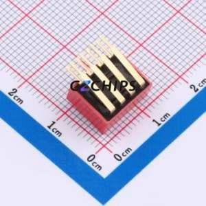 DA-04-R DIP Switch Through hole Component (THT) Switch ( Number of Switch Sections: 4 )( Lead Spacing: 2.54mm )( Color: Red ) - Product Image 2