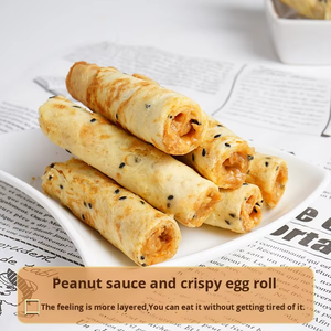 Ben Gong E Le Egg Roll Galletas con avellana Chocolate y relleno de maní Sándwich crujiente Bocadillos chinos Bolsa Halal al por mayor - Product Image 4