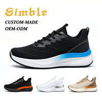 Chaussures de course sportives pour hommes ultra-légères à lacets, semelle extérieure en caoutchouc amortissant personnalisée, baskets décontractées
