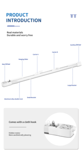 Riel de cortina de ventana Alexa para jardín, rieles de aluminio telescópicos electrónicos automáticos, Control de Motor motorizado Tuya WiFi <span class=keywords><strong>Google</strong></span> 1,8-3 - Product Image 5