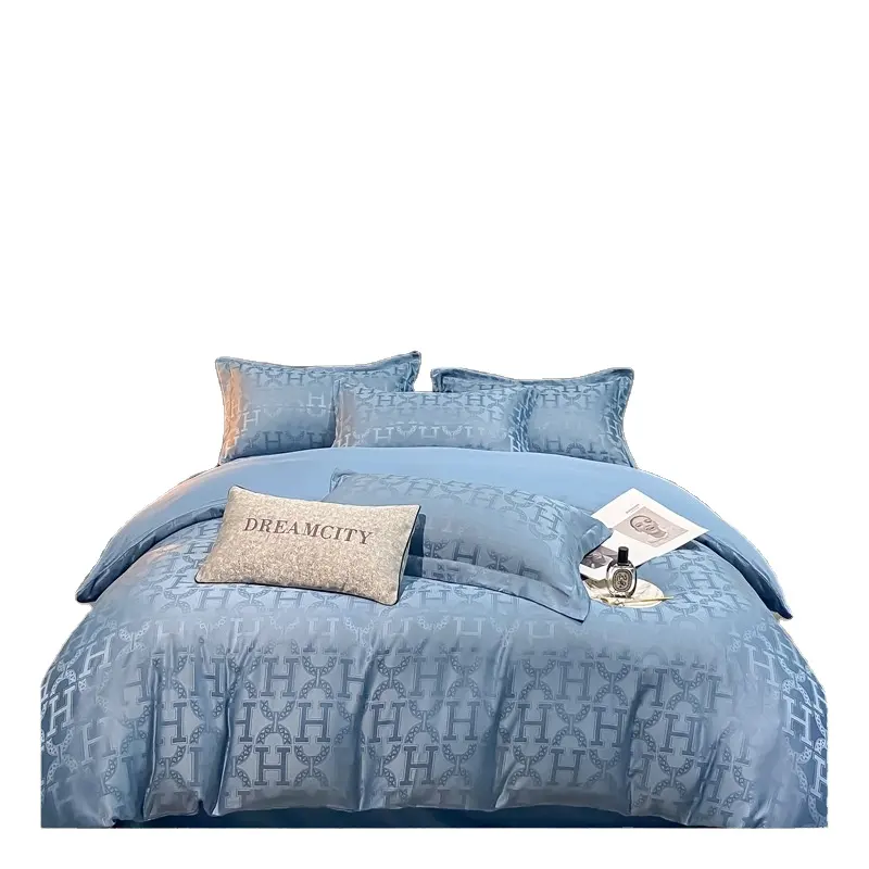 Tùy chỉnh chất lượng cao 100% Polyester jacquard bộ đồ giường Bộ sưu tập bộ đồ giường đặt sang trọng Comforter Duvet cover Set bán buôn
