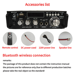 เครื่องขยายเสียงบลูทูธขนาดเล็ก OEM รุ่น AV298 แบบสองช่องสัญญาณ พร้อมช่องเสียบ USB และ TF Card ควบคุมด้วยรีโมท สำหรับระบบเสียงภายในบ้าน - Product Image 5