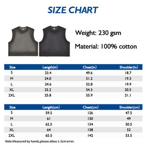 Camiseta sin mangas de gimnasio con logotipo personalizado OEM para hombre verano 100% algodón 230GSM camisa sin mangas con lavado ácido cortado - Product Image 3