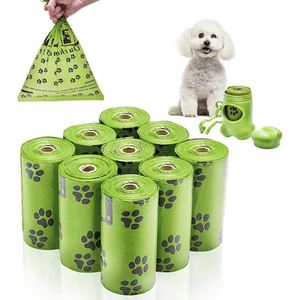 Eco Friendly Cornstarch Dog Poop Bag Holder Bone Pattern Dispenser Customized Logo Pet Waste Bag Factory - Product Image 1