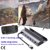 ULT-unite CE Rog Ally 6 en 1 Hub USB-C Station d'accueil 4K 120Hz HDMI pour Steam Deck Station d'accueil Nintendo Switch Oled PC