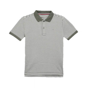 Camiseta de Manga Corta para Hombre, Tejido de Algodón Grueso a Rayas, Transpirable, Resistente, para Uso Diario Informal - Product Image 1