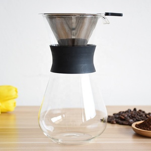 Thủy Tinh Carafe <span class=keywords><strong>Coffee</strong></span> Maker Pot Với Thép Không Gỉ Vĩnh Viễn Lọc Đổ Qua Tay Nhỏ Giọt Cà Phê Maker - Product Image 1