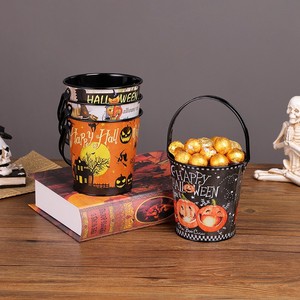 Cubo de metal de Halloween Maestro Gu, organizador portátil de calabazas, decoración para fiestas de truco o trato, estilo europeo, organizador de escritorio - Product Image 4