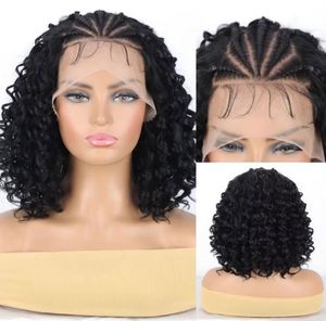 Perruque synthétique tressée au crochet style bohème 13x4 13x6 avec dentelle frontale HD transparente, style brésilien, pour femmes noires - Product Image 1