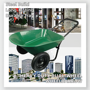 80 लीटर 150 किलोग्राम भारी शुल्क दो पहिया स्टील फ्रेम व्हीलबैरो के साथ - Product Image 2