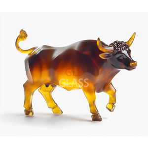 Customised Modern Durable Crystal Cow <b>Ornament</b> Hand-Carved Home Decor Gift Boxes and Logos - Product Image 4