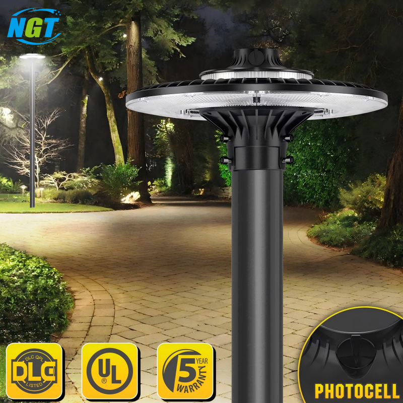 Modern 60W-200W Post Top LED Garden Light Pole Outdoor Decorative Light with Aluminum Body AC Powered
