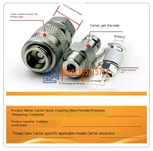 Connecteur rapide mâle-femelle pour excavatrice, manomètre, raccord <span class=keywords><strong>de</strong></span> <span class=keywords><strong>test</strong></span> <span class=keywords><strong>de</strong></span> pression, connecteur <span class=keywords><strong>de</strong></span> <span class=keywords><strong>test</strong></span> <span class=keywords><strong>de</strong></span> pompe hydraulique - Product Image 5