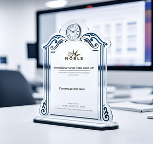 Cao quý Trophy đứng mảng bám với gương cơ sở Đồng hồ rõ ràng Frosted Acrylic giải thưởng Nghề Kinh doanh Quà tặng bảng đồng hồ - Product Image 1