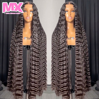 Peluca de Cabello Humano Rizado Birmano con 250% de Densidad, Peluca de Cabello Vietnamita Virgen de 40 Pulgadas de Largo con Ondas Profundas, Pelucas de Cabello Indio Virgen Liso Natural