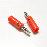 Connecteur Jack Audio Rouge 4mm pour Haut-parleur, Fiche Banane Nickelée 4mm pour Haut-parleur, Connecteurs à Vis Rouge
