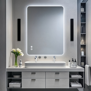 Rectangular Backlit <b>Mirror</b> Bathroom 30x40 <b>Led</b> Lighted Vanity <b>Wall</b> Mount - Product Image 2